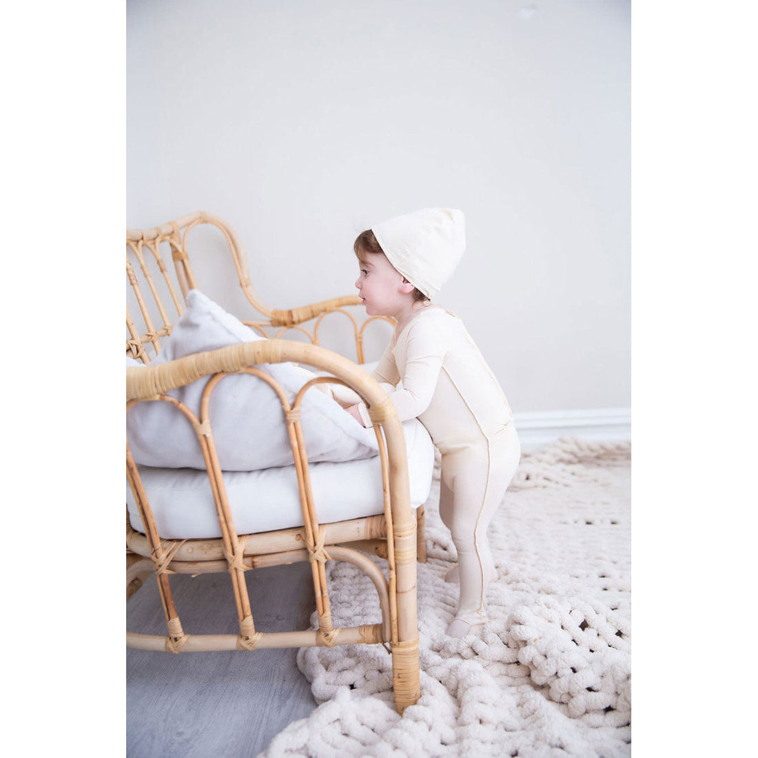Coco Blanc sets Coco Blanc Powdered Mauve Modal Footie with Beanie