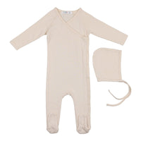Coco Blanc sets Coco Blanc Powdered Mauve Pointelle Footie with bonnet