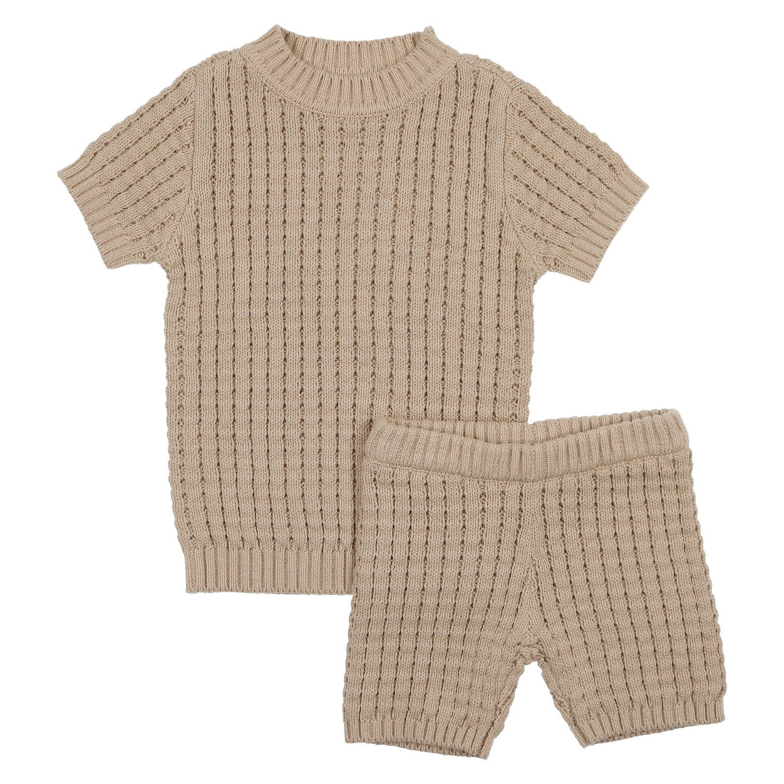 Coco Blanc sets Coco Blanc Taupe Baby Knit Pointelle Set