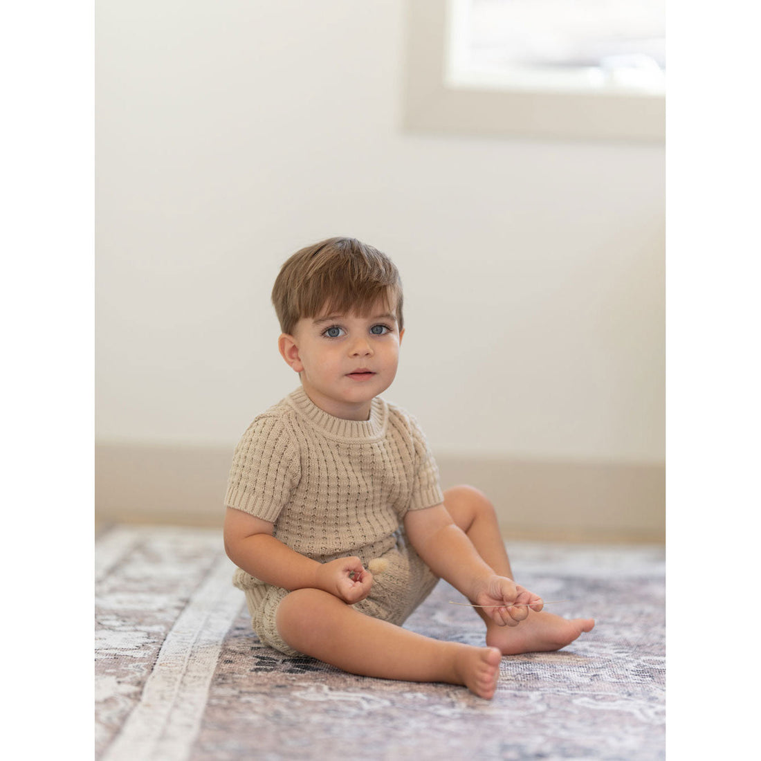 Coco Blanc sets Coco Blanc Taupe Baby Knit Pointelle Set