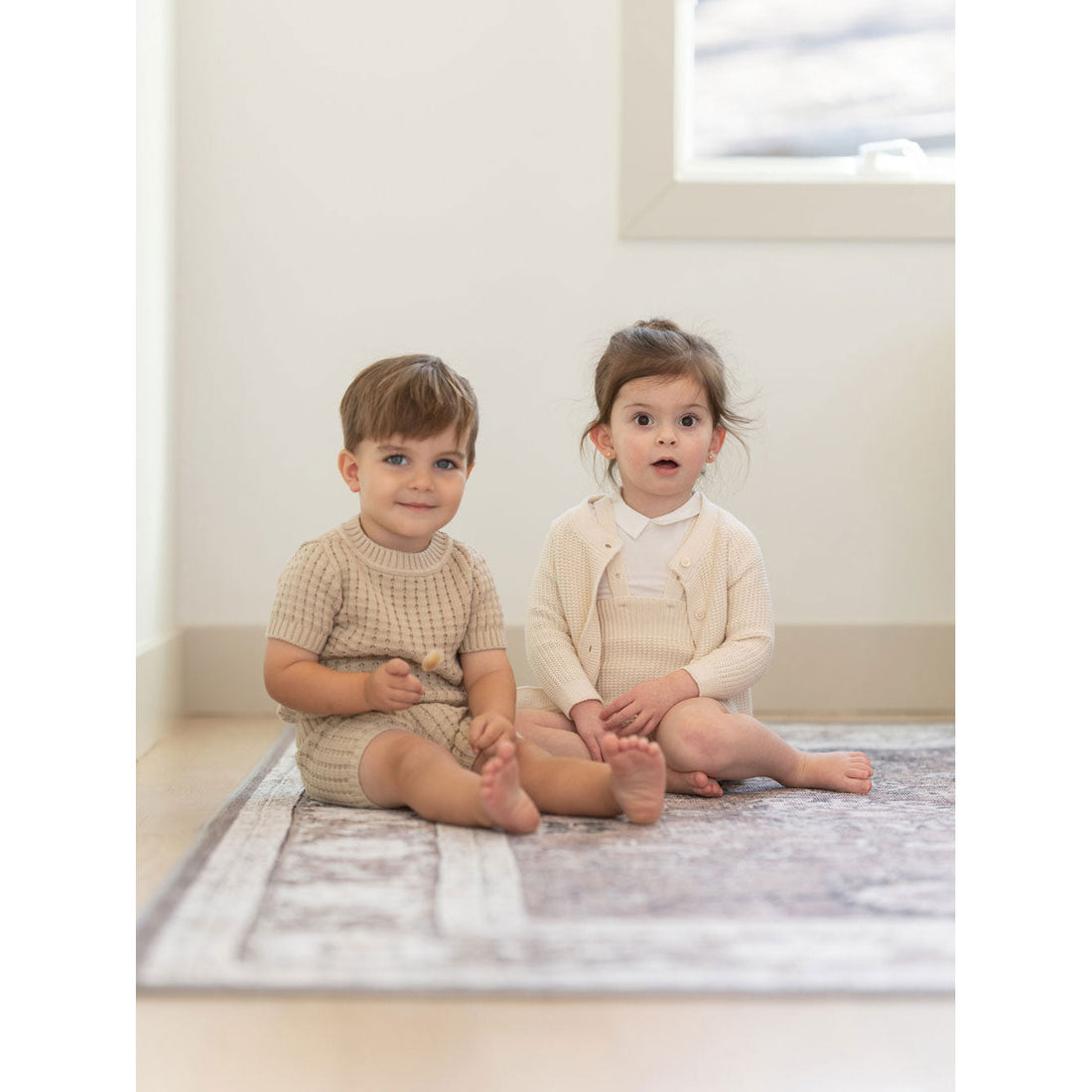 Coco Blanc sets Coco Blanc Taupe Baby Knit Pointelle Set