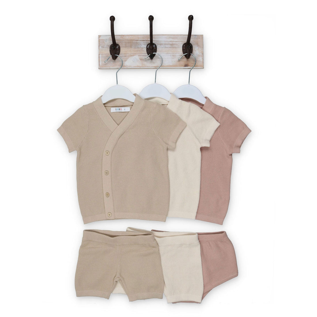 Coco Blanc sets Coco Blanc Taupe Baby Side Button Set
