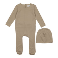 Coco Blanc sets Coco Blanc Taupe Modal Footie with Beanie