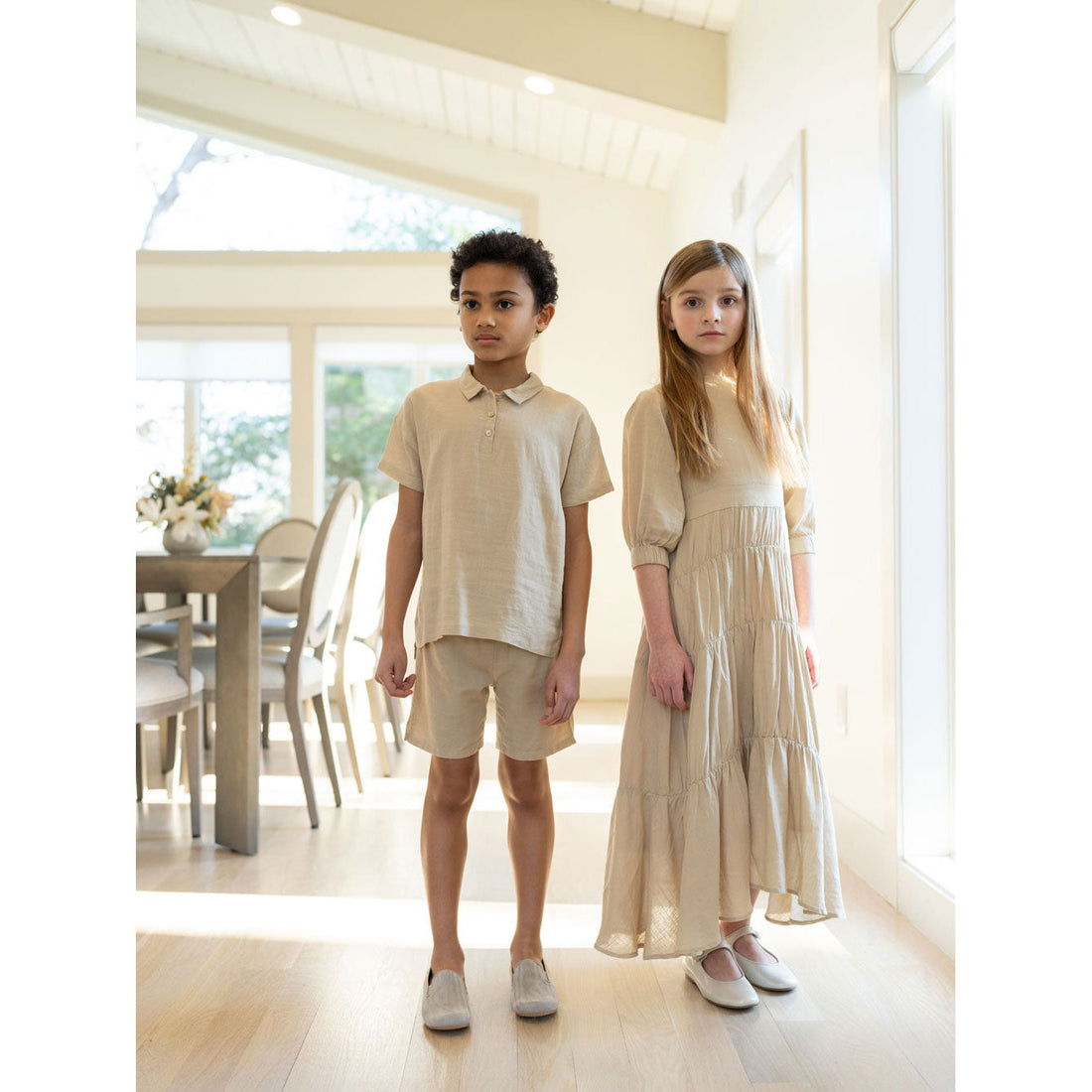 Coco Blanc Shorts Coco Blanc Tan Linen Shorts