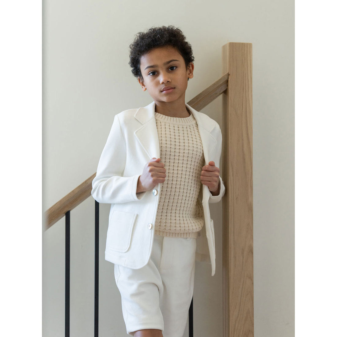Coco Blanc Suits Coco Blanc Antique White Pique Suit