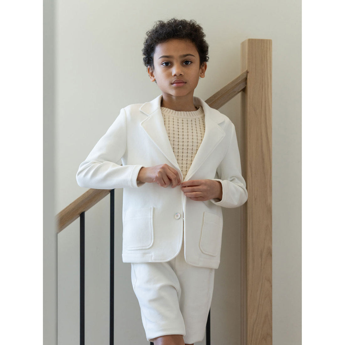 Coco Blanc Suits Coco Blanc Antique White Pique Suit
