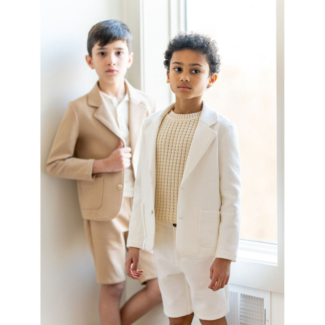 Coco Blanc Suits Coco Blanc Antique White Pique Suit