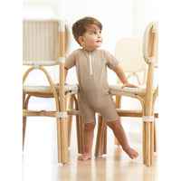 Coco Blanc swim Coco Blanc Taupe/Cream Baby One Piece Swimsuit