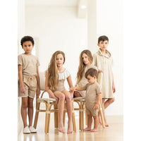 Coco Blanc swim Coco Blanc Taupe/Cream Baby One Piece Swimsuit