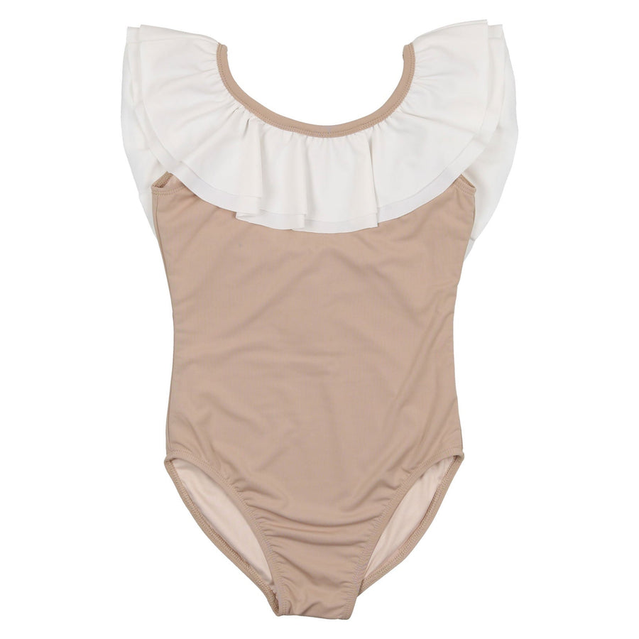 Coco Blanc swim Coco Blanc Taupe/Cream Girls Swimsuit