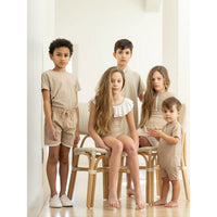 Coco Blanc swim Coco Blanc Taupe/Cream Swim Dress