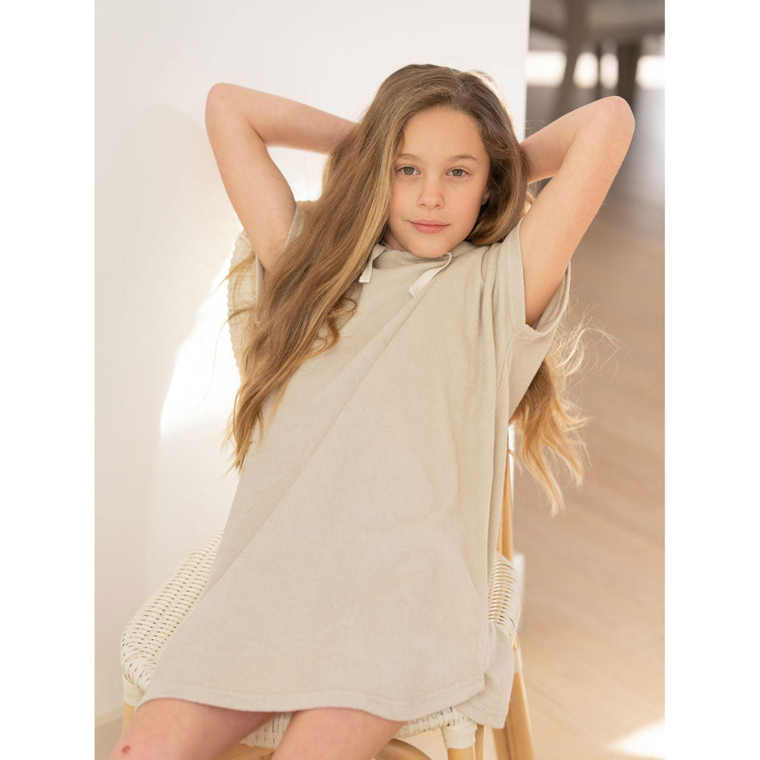 Coco Blanc swim Coco Blanc Taupe/Cream Terry Poncho
