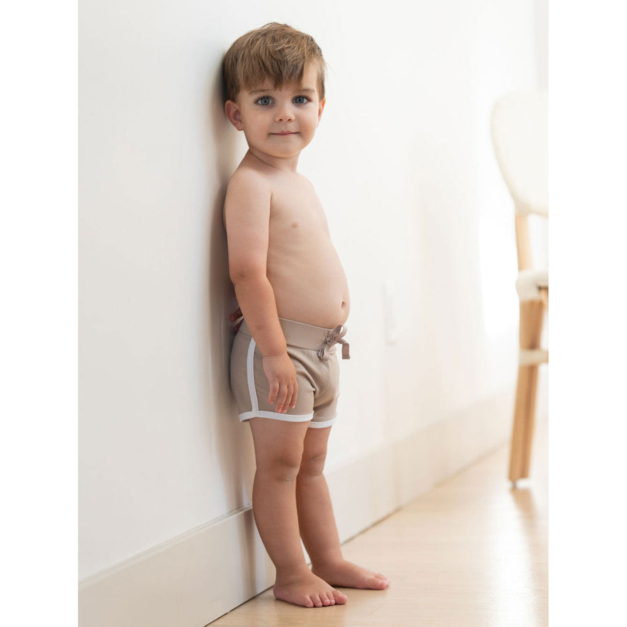 Coco Blanc swim Coco Blanc Taupe/Cream Tight Swim Trunk