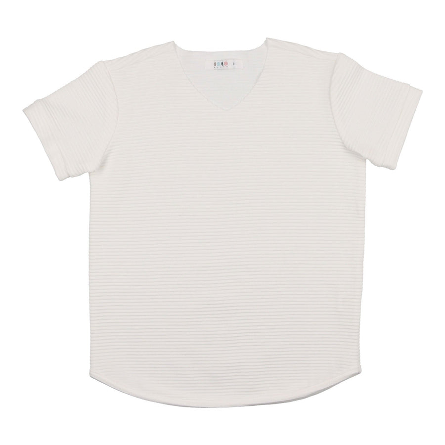 Coco Blanc tees Coco Blanc Antique White Ribbed Boy Tee