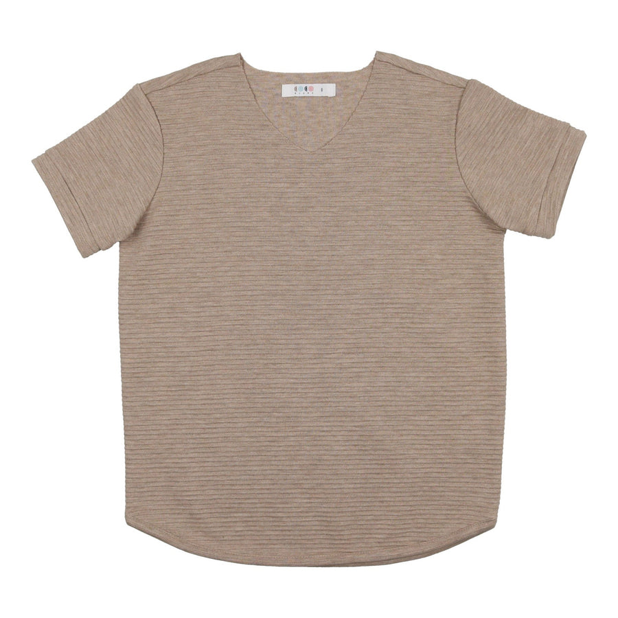 Coco Blanc tees Coco Blanc Taupe Ribbed Boy Tee