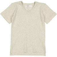 Coco Blanc tops and tees Coco Blanc Oatmeal V-neck Ribbed Tee