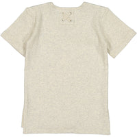 Coco Blanc tops and tees Coco Blanc Oatmeal V-neck Ribbed Tee