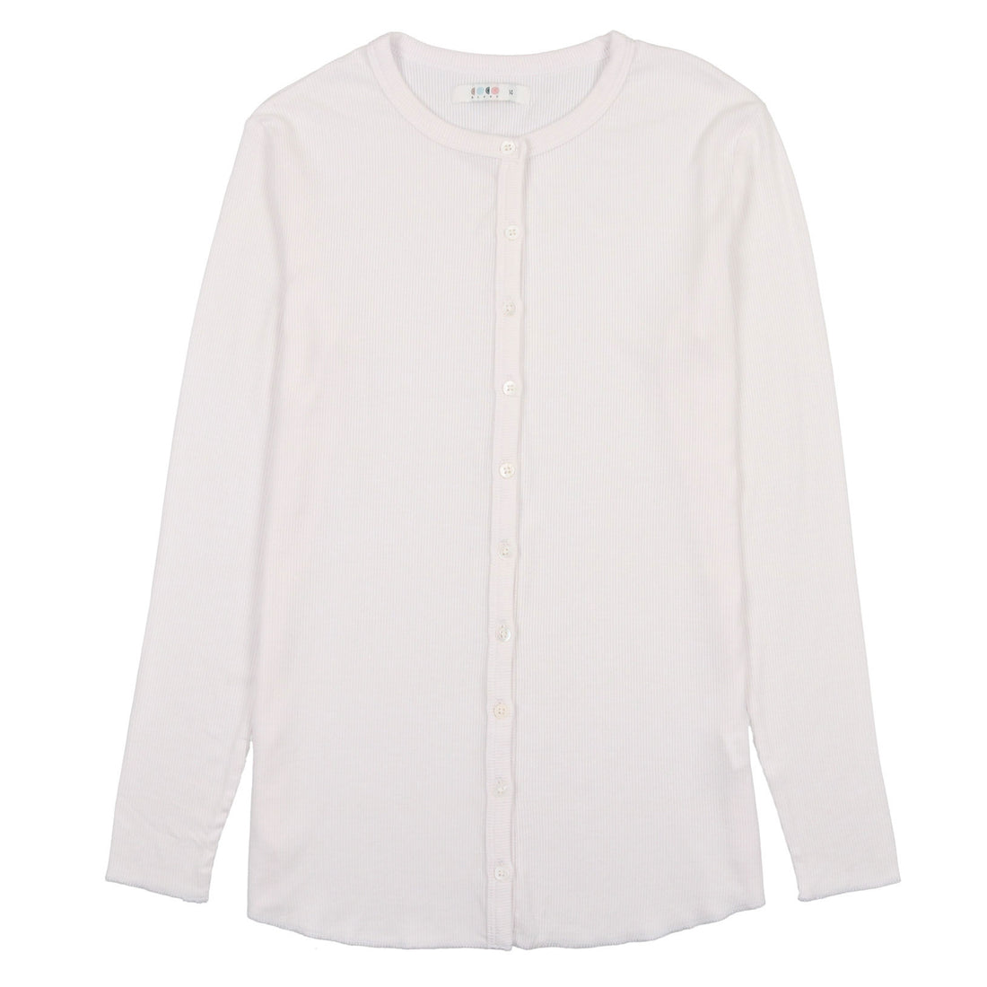 Coco Blanc White Ribbed Button Tee