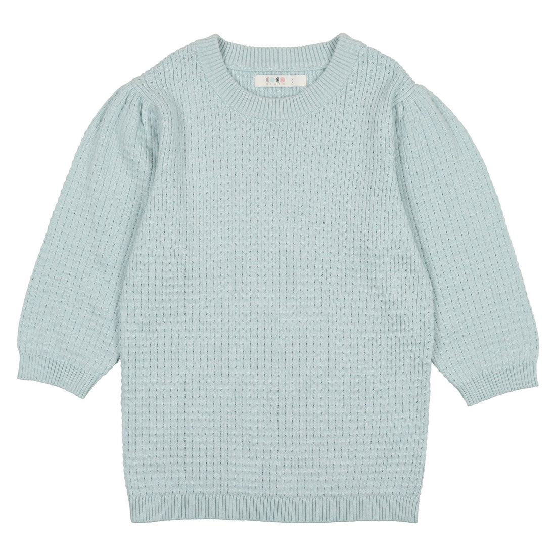Coco Blanc Pale Blue 3/4 Pointelle Girl Sweater