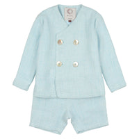 Coco Blanc Pale Blue Double Breasted Suit