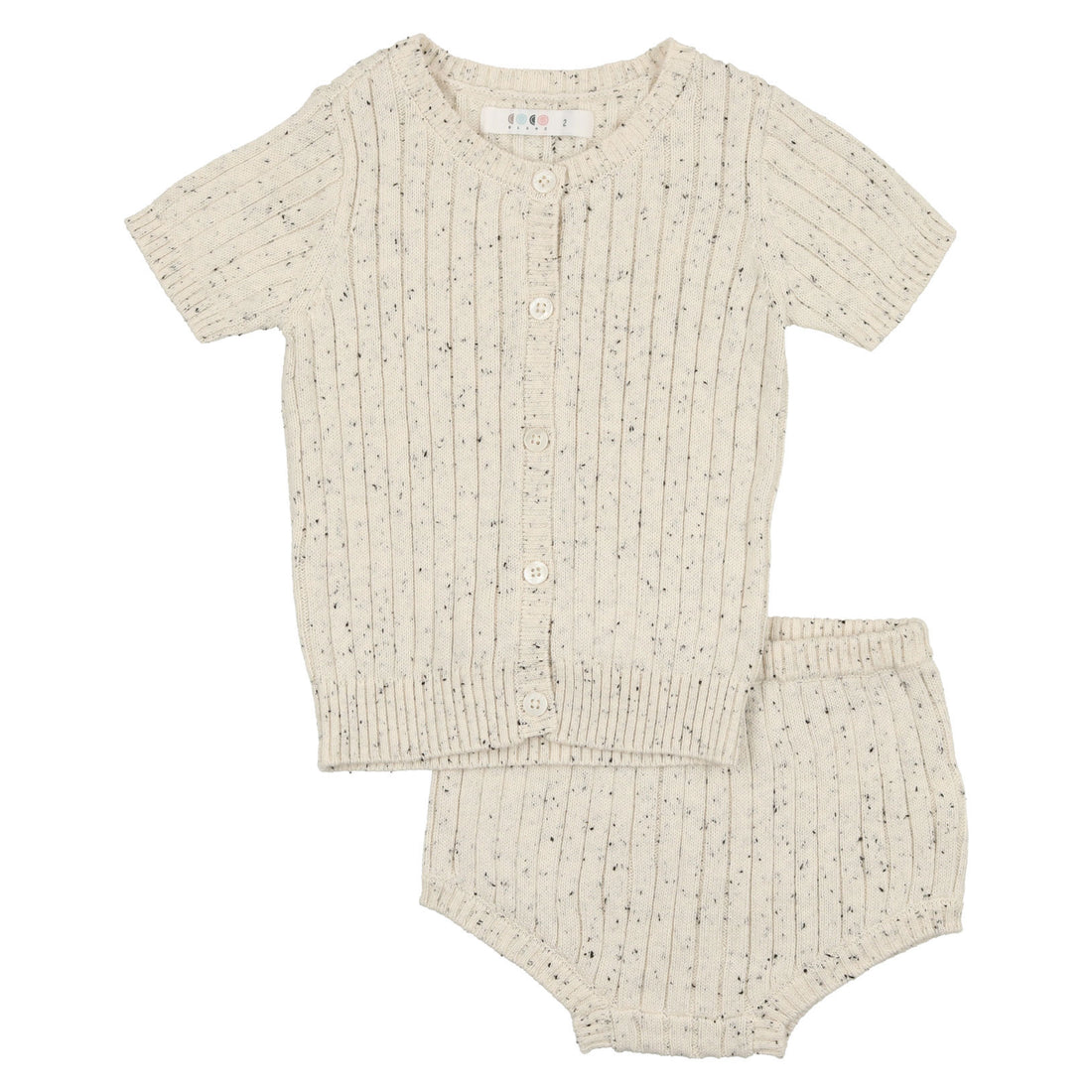 Coco Blanc Cream Ribbed Cardigan Set