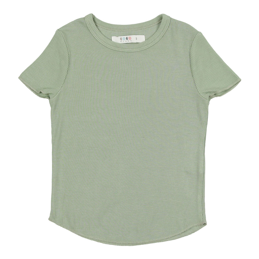 Coco Blanc Sage Green Ribbed Short Sleeve Tee