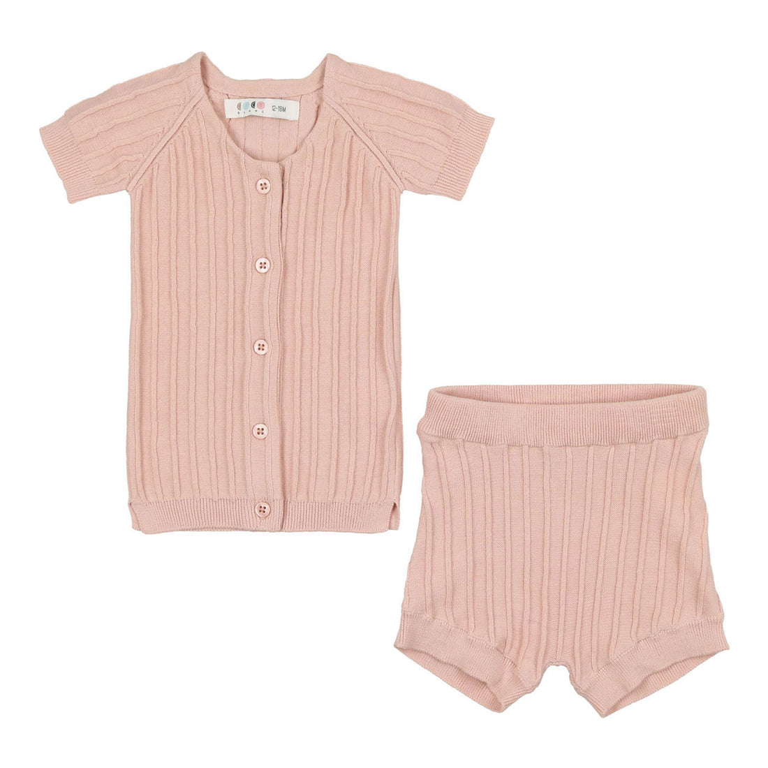 Coco Blanc Smoky Rose Baby Ribbed Set