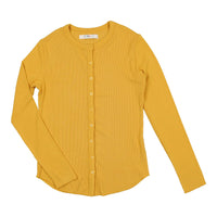 Coco Blanc Spicy Mustard Ribbed Long Sleeve Tee