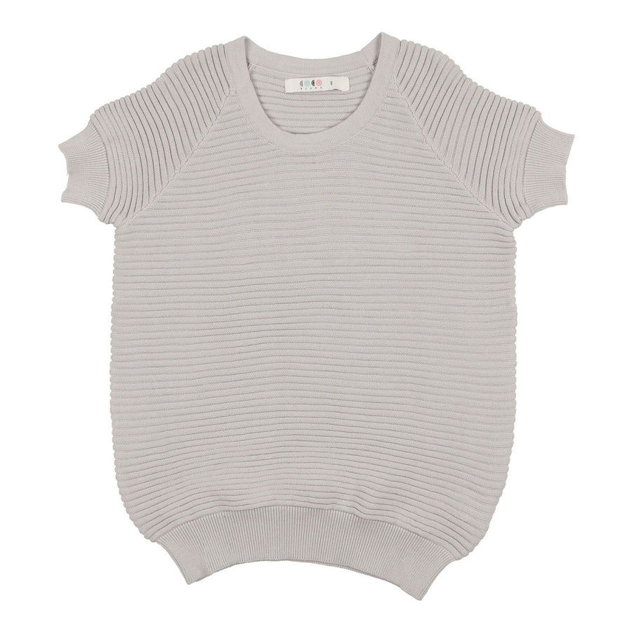 Coco Blanc Pale Blue Horizontal Ribbed Sweater