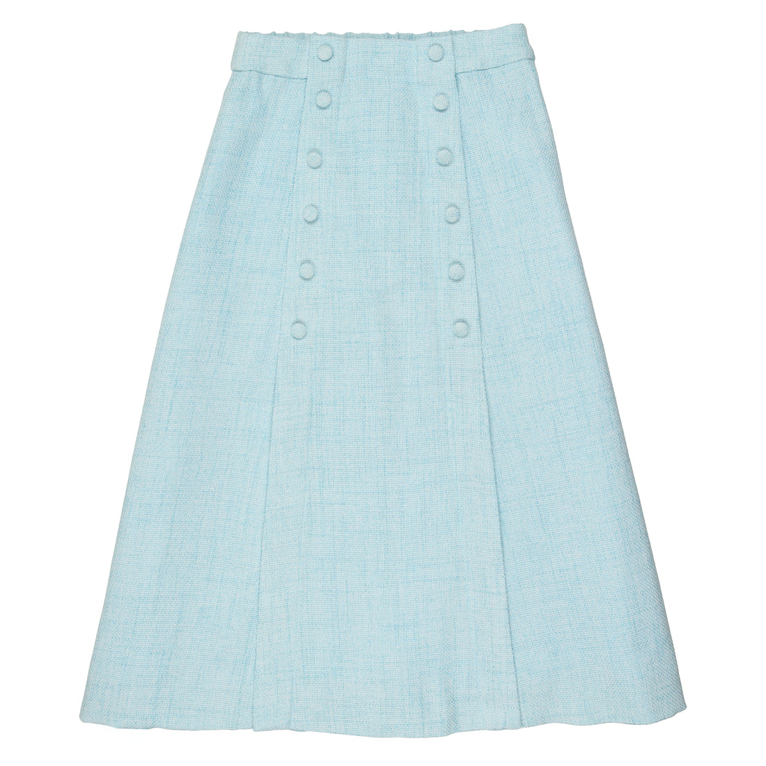 Coco Blanc Pale Blue Double Breasted Woven Skirt