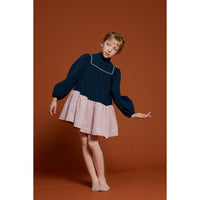 The Middle Daughter Ink Blue & Lavender Bath Comfort Zone Dress
