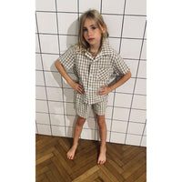 Cos I Said So shirts Cos I Said So Beige Gingham Shirt