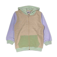 Cos I Said So sweatshirts Cos I Said So Beige Coloblock Zip Hoodie