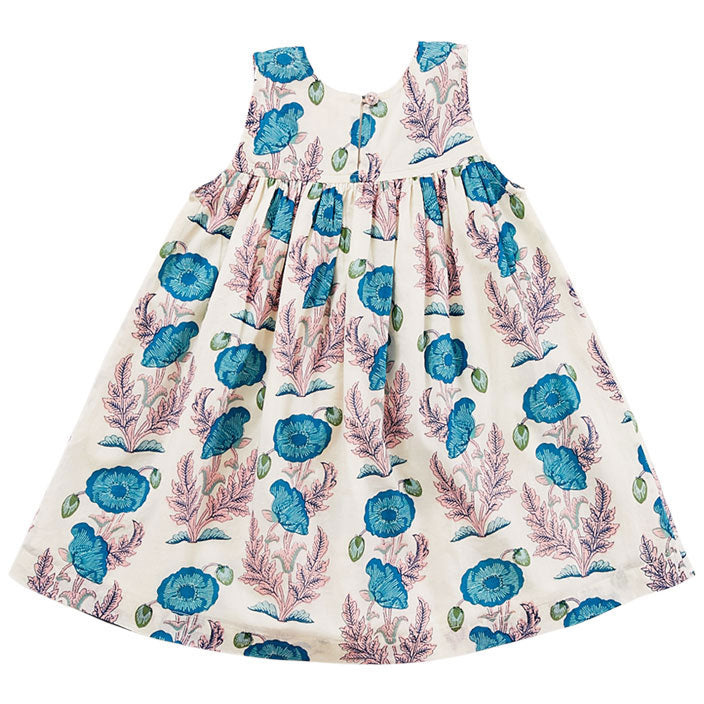 Pink Chicken Mosaic Blue Gilded Floral Courtney Dress
