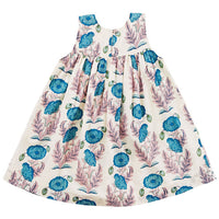 Pink Chicken Mosaic Blue Gilded Floral Courtney Dress