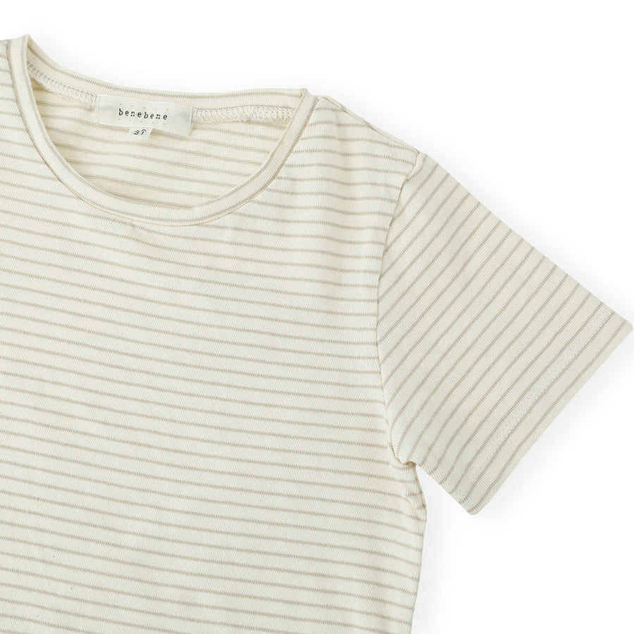 Bene Bene Beige Mini Stripe Dust Tee