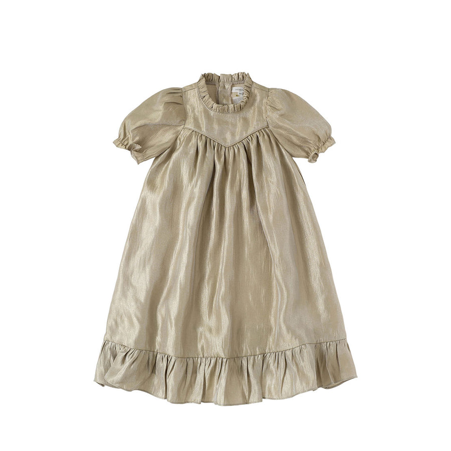Bene Bene Gold Frill Pearl Dress
