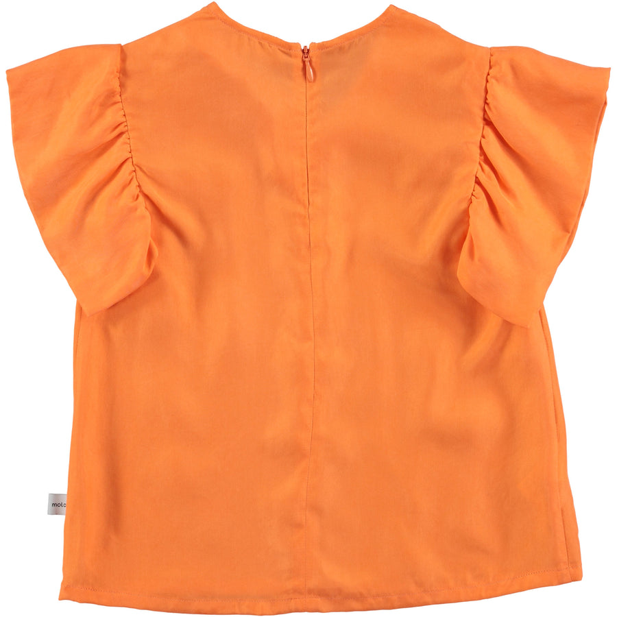 Molo  Orange Ruffle Blouse - Ladida