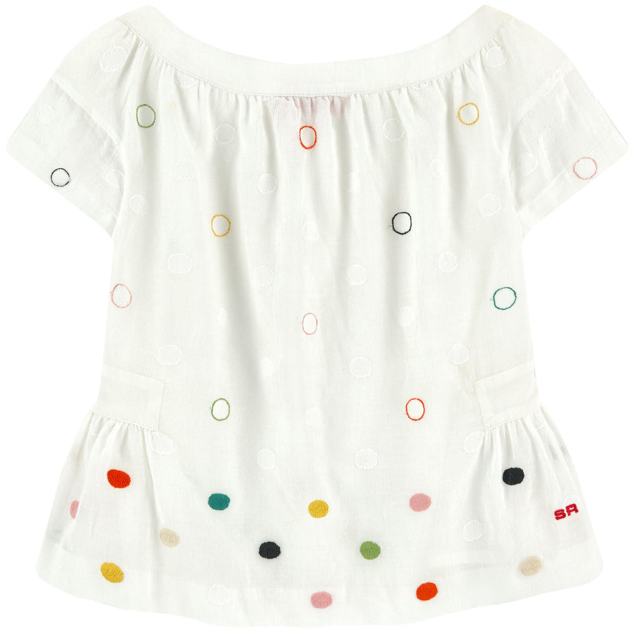 Sonia Embroidered Dot Top - Ladida