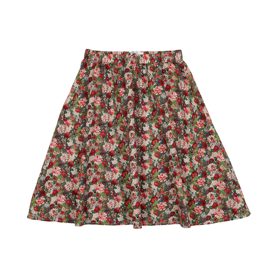 Delicat Red Floral Print Circle Skirt