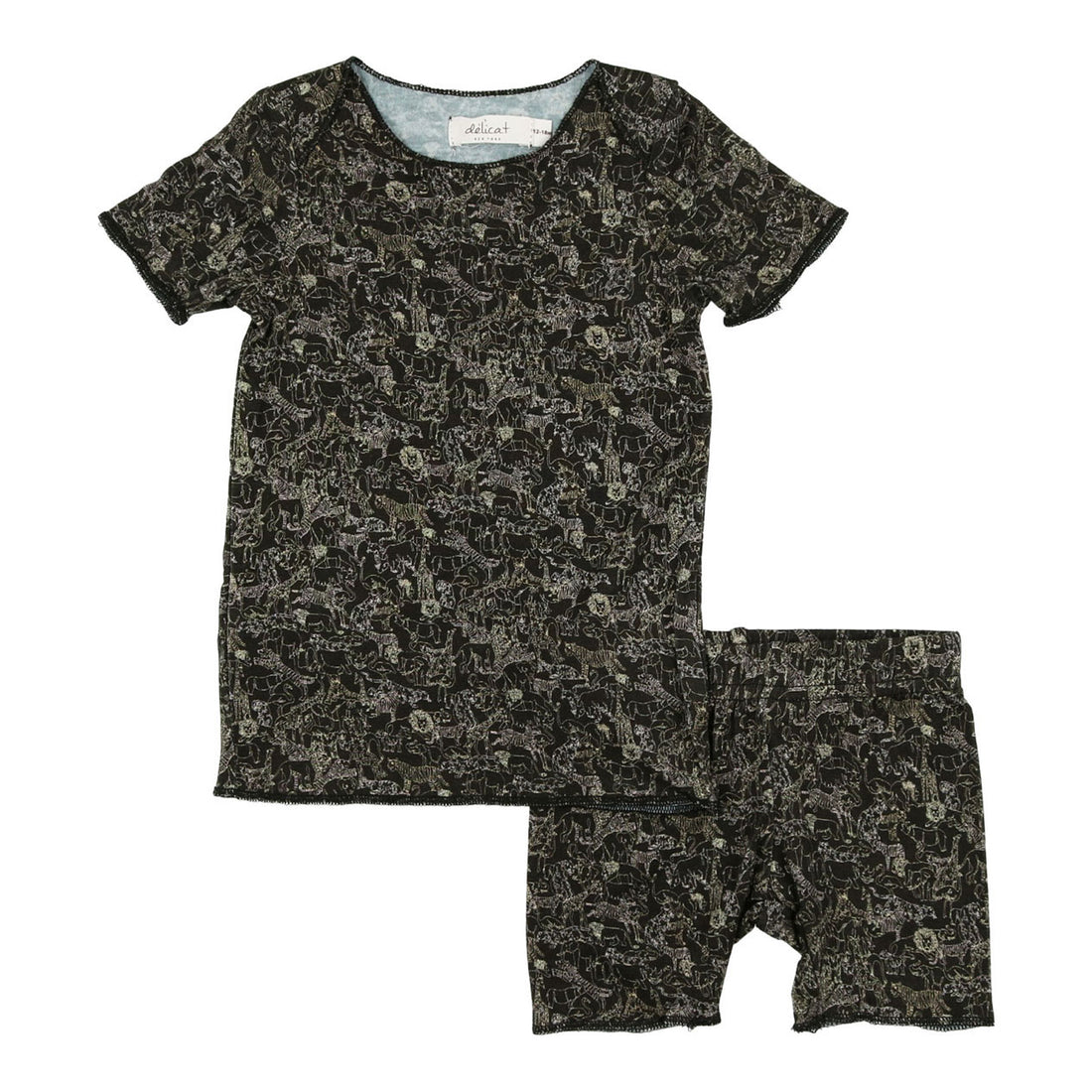 Delicat Black Animal Print Short Biker Set