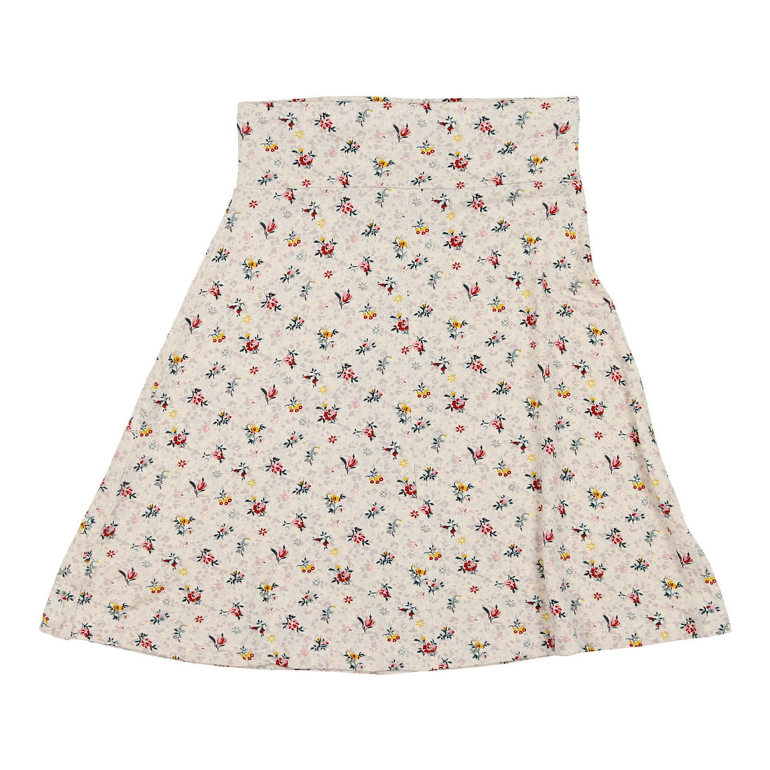 Delicat Ecru Floral Print Cotton Flair Skirt