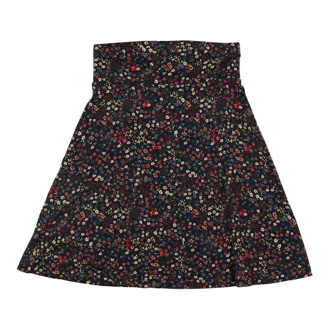 Delicat Black Floral Cotton Flair Skirt