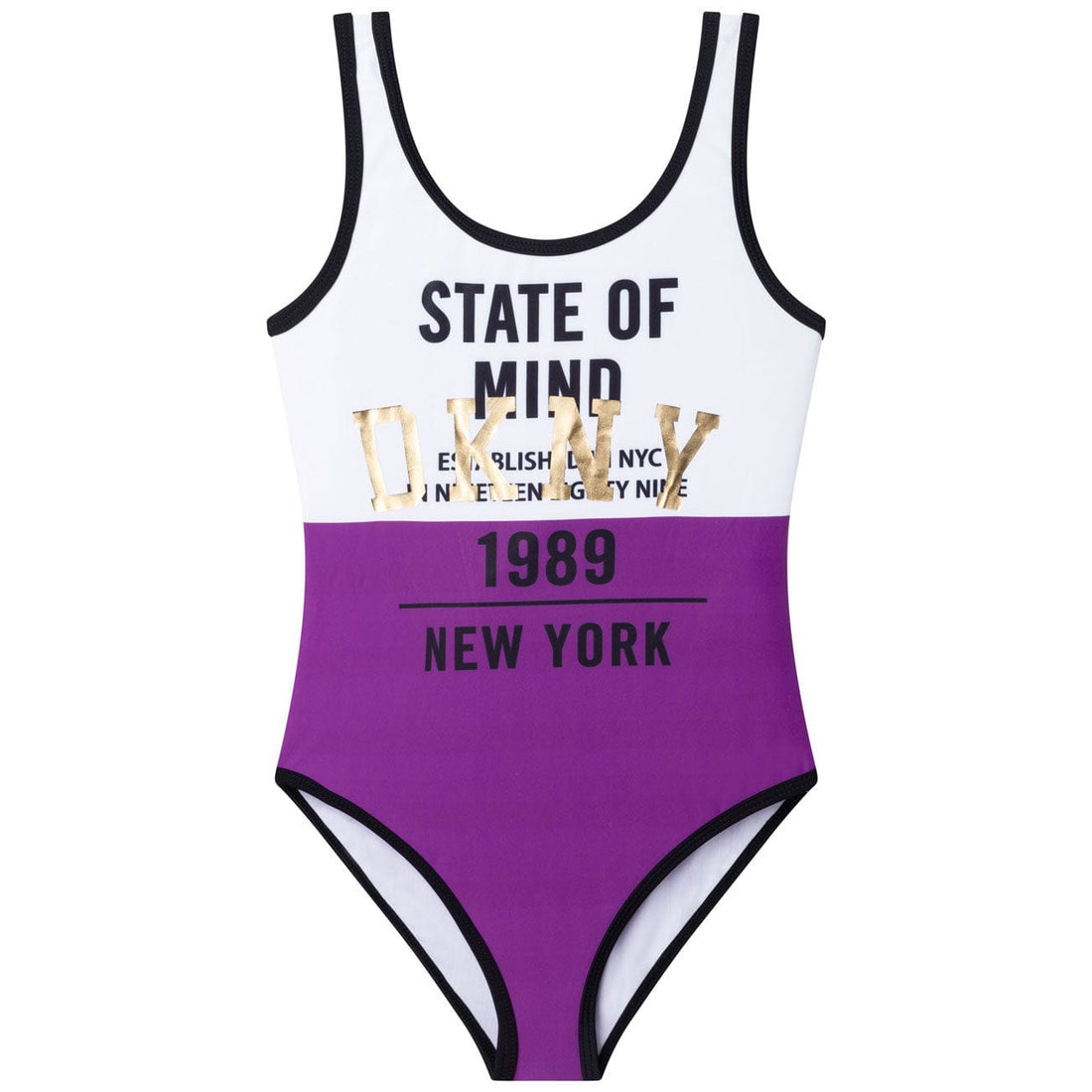 DKNY swim DKNY Purple/White State Of Mind Swimsuit