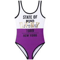 DKNY swim DKNY Purple/White State Of Mind Swimsuit