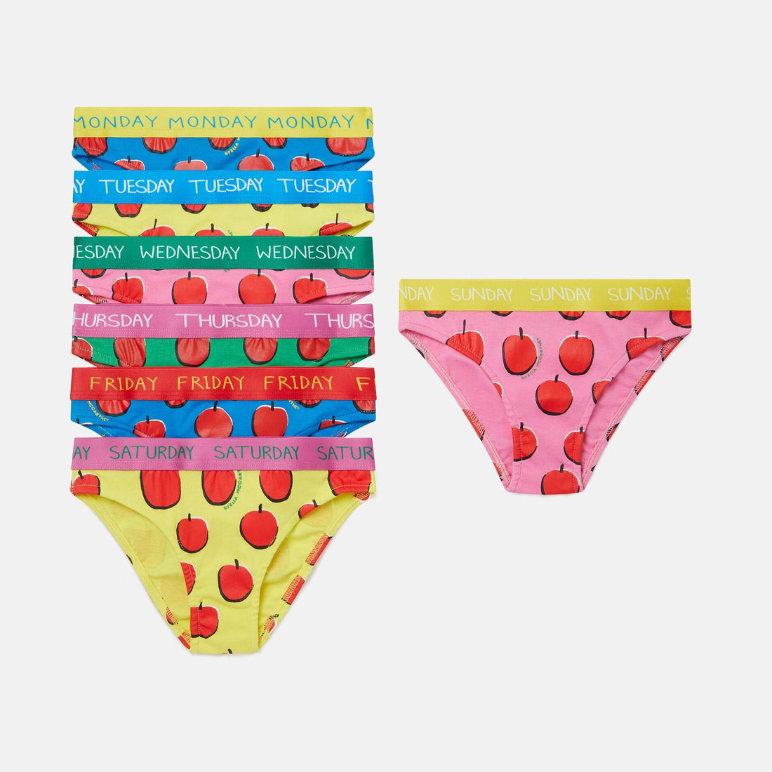 Stella McCartney Apples Cotton Jersey Rib Briefs Set