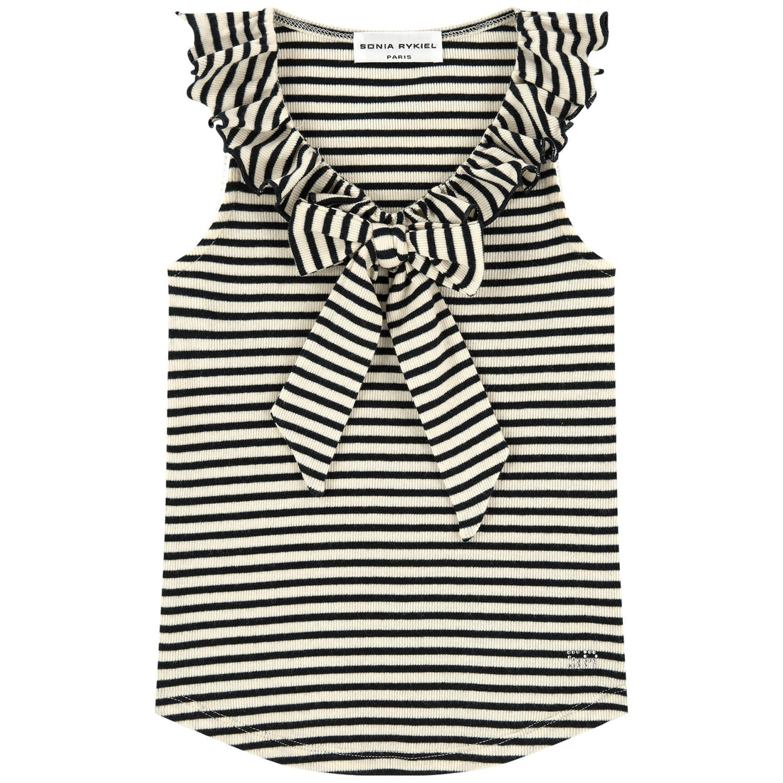 Sonia Rykiel  Black Stripe Ribbed Vest