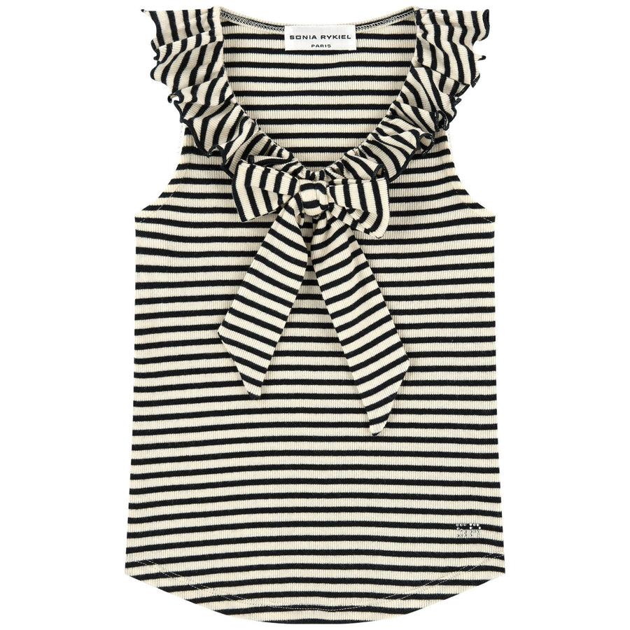 Sonia Rykiel  Black Stripe Ribbed Vest