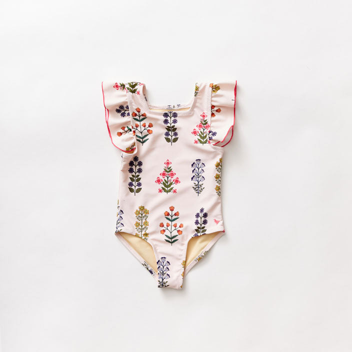 Pink Chicken Strawberry Cream Field Floral Elsie Suit
