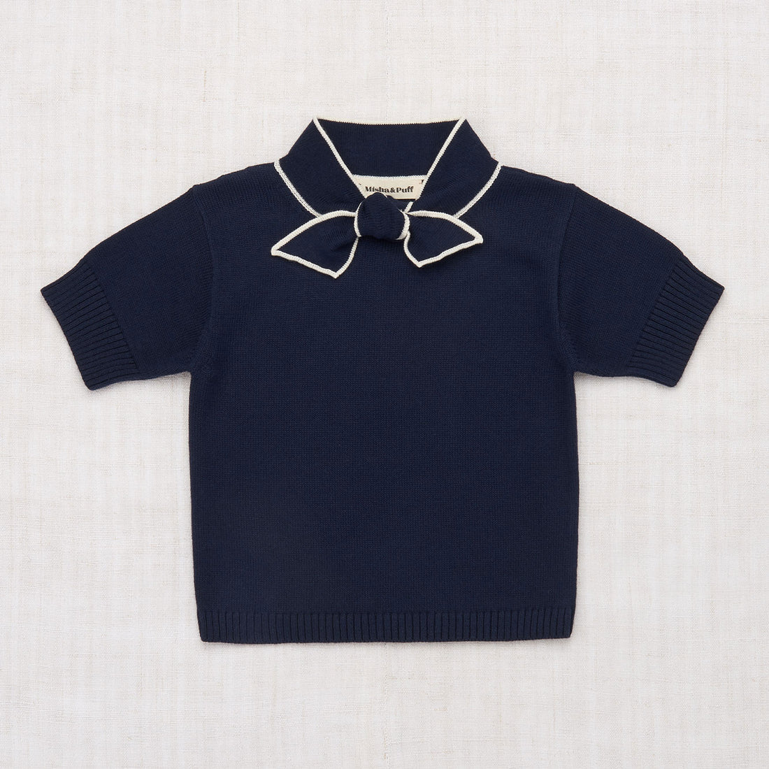 Misha and Puff Maritime Blue Elsa Short Sleeve Sweater